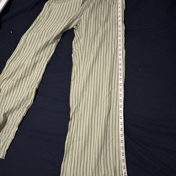 NWT Billabong Light Green Striped Wide Leg Pants - Picture 9 of 13